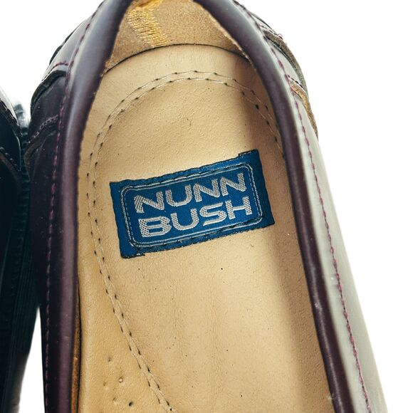 Nunn Bush Lincoln Moc Toe Penny Loafers 9.5 W Shoes Burgundy Leather Excellent! main image 8